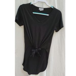 TMG New York Black Tie Front Tee Blouse size medium